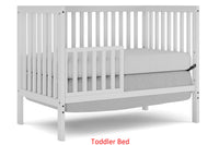 5 In 1 Convertible Crib, Converts From Baby Crib To Toddler Bed, Fits Standard Full Size Crib Mattress ,Easy To Assemble 53*29*9 Inches White White Classic Pine Wood