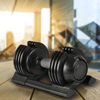 52Lbs Adjustable Dumbbell Steel And Plastic Black Steel