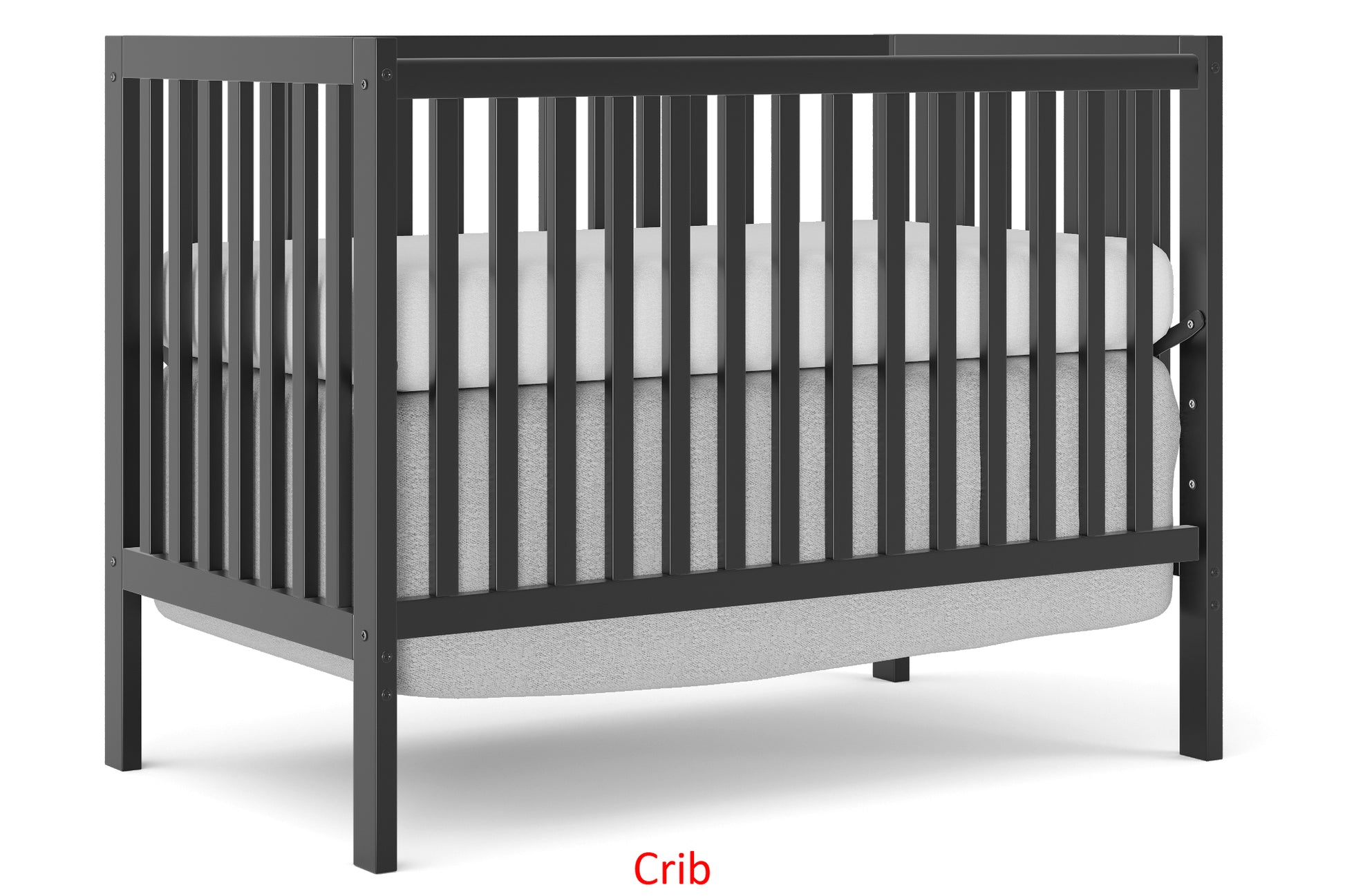 5 In 1 Convertible Crib, Converts From Baby Crib To Toddler Bed, Fits Standard Full Size Crib Mattress ,Easy To Assemble 53*29*9 Inches Black Black Classic Pine Wood