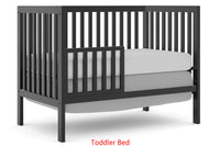 5 In 1 Convertible Crib, Converts From Baby Crib To Toddler Bed, Fits Standard Full Size Crib Mattress ,Easy To Assemble 53*29*9 Inches Black Black Classic Pine Wood