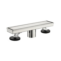 12 Inches Linear Shower Drain, Included Hair Strainer And Leveling Feet Brushed Nickel Stainless Steel