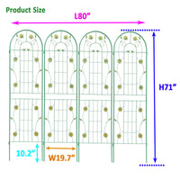 4 Pack Metal Garden Trellis 71" X 19.7" Rustproof Trellis For Climbing Plants Outdoor Flower Support Green Green Garden & Outdoor Iron