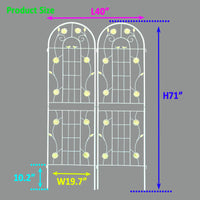 2 Pack Metal Garden Trellis 71" X 19.7" Rustproof Trellis For Climbing Plants Outdoor Flower Support Cream White Cream White Garden & Outdoor Iron