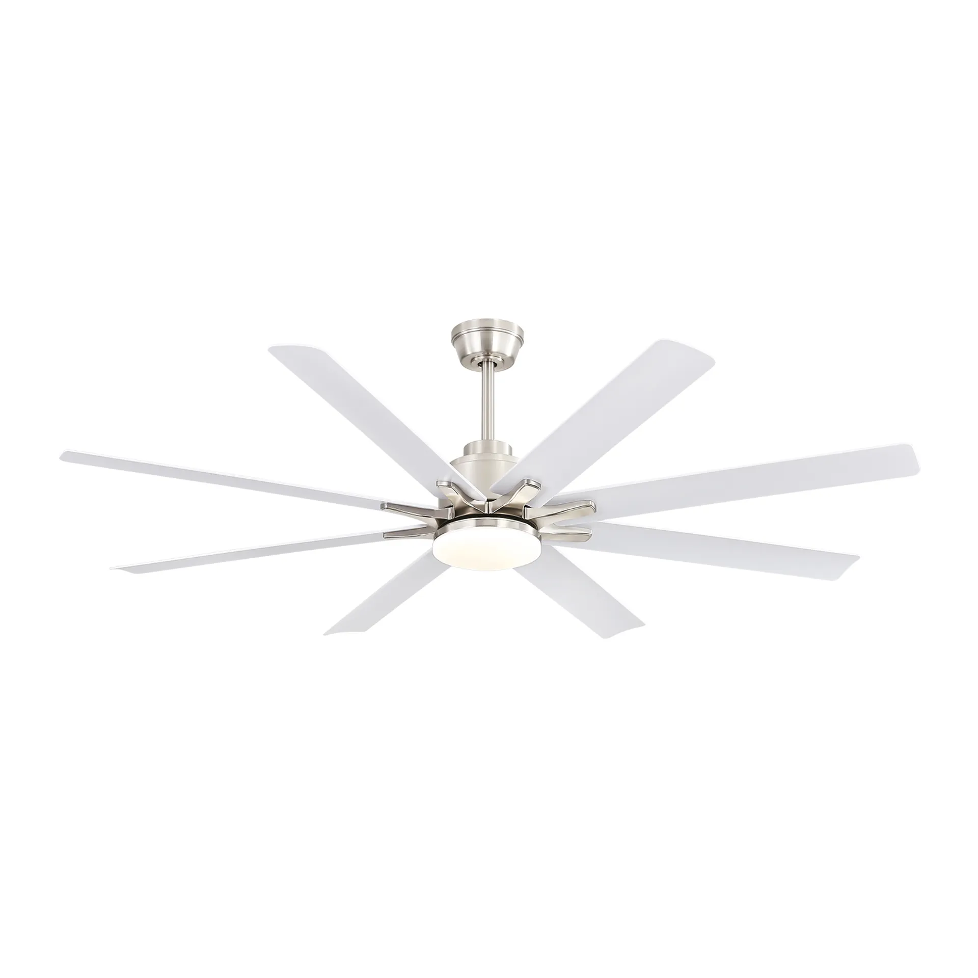 66 Inch Low Profile Ceiling Fan With Dimmable Lights And Smart Remote Control 6 Speed Reversible Noiseless Dc Motor For Indoor Brushed Nickel Abs