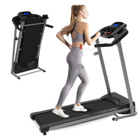 Foldable Treadmill 2.5Hp Electric Folding Treadmill Running Walking Machine For Home Gym, Max 265 Lbs Weight Capacity Black Steel