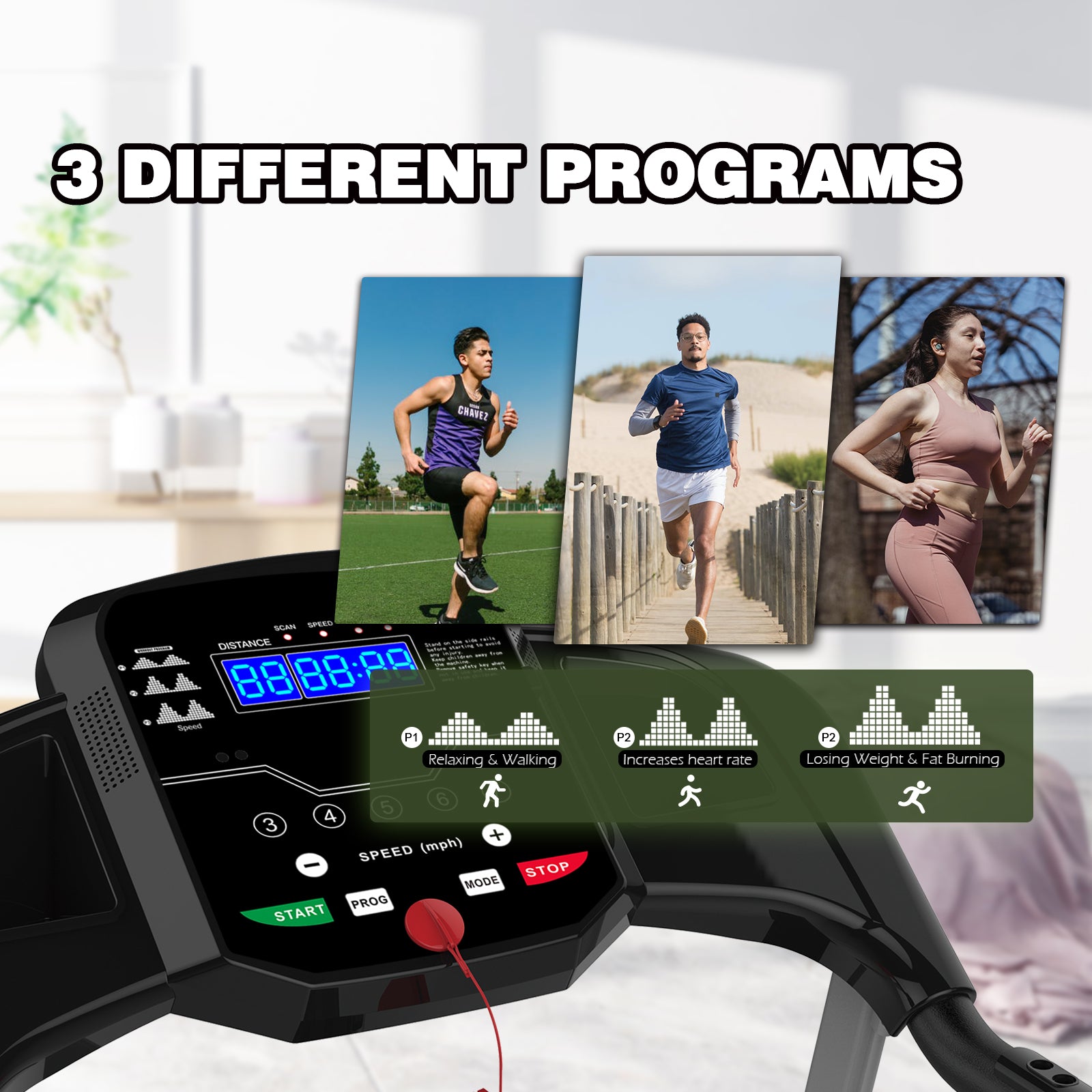 Foldable Electric Treadmill 2.5Hp Motorized Running Machine With 12 Perset Programs 265Lbs Weight Capacity Walking Jogging Treadmill Black Steel