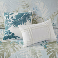 5 Piece Cotton Duvet Cover Set With Throw Pillow Blue Cotton