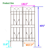 2 Pack Metal Garden Trellis 71" X 17.7" Rustproof Trellis For Climbing Plants Outdoor Flower Support Brown Brown Iron