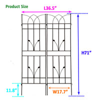 2 Pack Metal Garden Trellis 71" X 17.7" Rustproof Trellis For Climbing Plants Outdoor Flower Support Black Black Iron