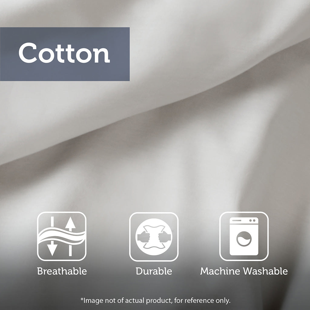 5 Piece Cotton Duvet Cover Set With Throw Pillow Blue Cotton