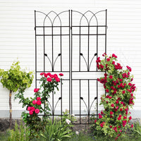 2 Pack Metal Garden Trellis 71" X 17.7" Rustproof Trellis For Climbing Plants Outdoor Flower Support Black Black Iron