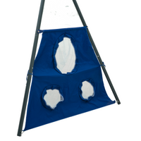 Xns052 Grey And Blue Interesting Six Function Swingset With Net Swing Metal Plastic Safe Swing Set 440Lbs For Outdoor Playground For Age 3 With 31.5In Net Swing Grey Blue Steel