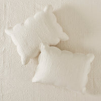 3 Piece Reversible Soped Edge Quilt Set Cream Microfiber