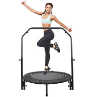 40 Inch Mini Exercise Trampoline For Adults Or Kids Black Steel