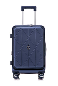 Luggage Sets 3 Piece 20 24 28 , Expandable Carry On Luggage With Tsa Lock Airline Approved, 100% Pc Hard Shell And Lightweight Suitcase With Front Pocket And Spinner Wheels Navy Blue Pc