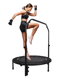 40 Inch Mini Exercise Trampoline For Adults Or Kids Black Steel