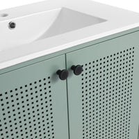 30 Inch Freestanding Bathroom Vanity With Ceramic Sink Mint Green 2 Bathroom Freestanding Modern Steel