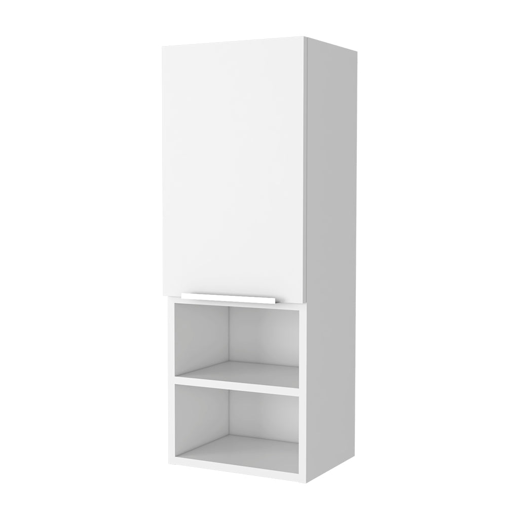 Milwaukee Medicine Cabinet, Two Shelves, Single Door Cabinet, Two Interior Shelves White 1 4 Bathroom Wall Mounted Modern Mdf Engineered Wood