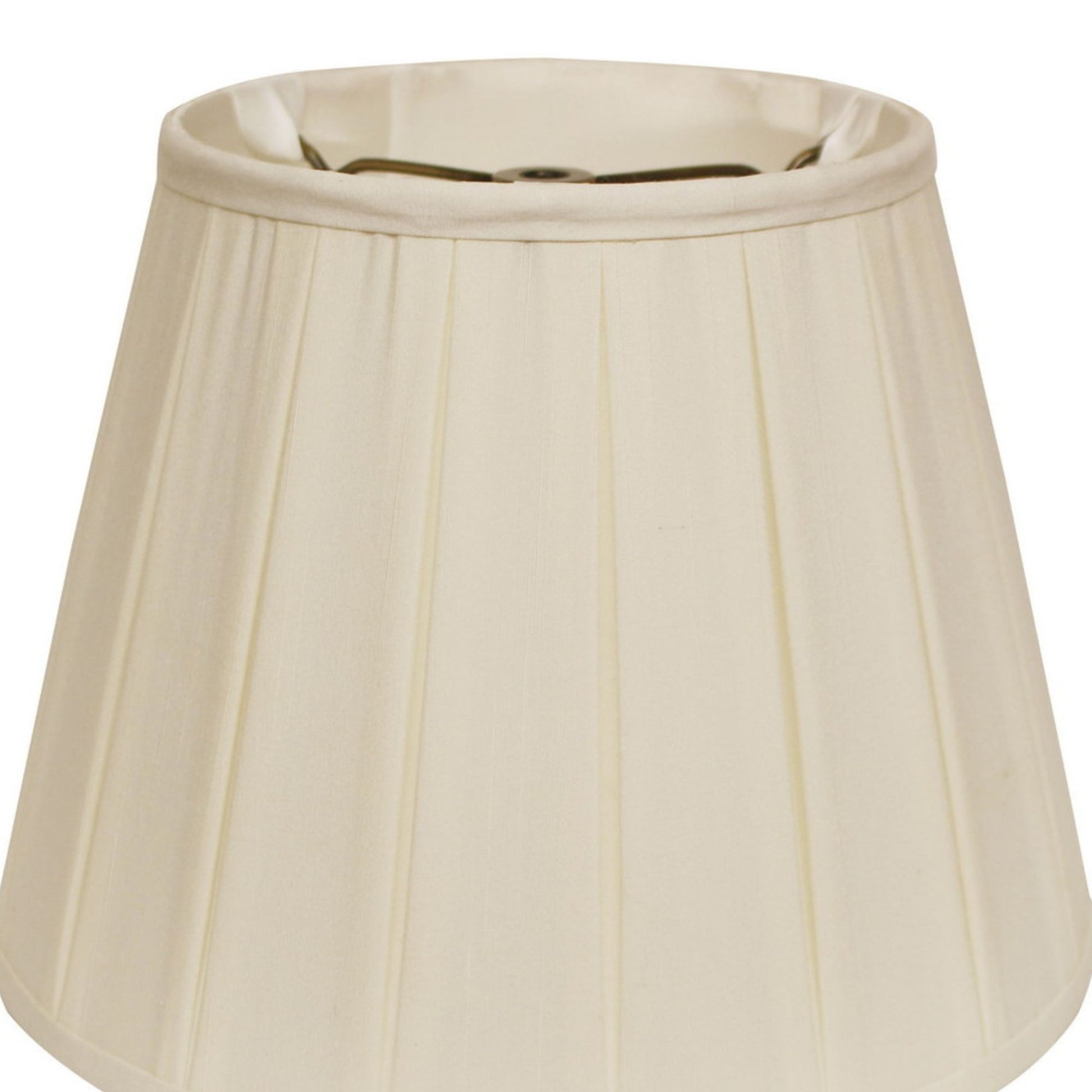 Slant English Box Pleat Softback Lampshade With Washer Fitter, Egg White Shantung