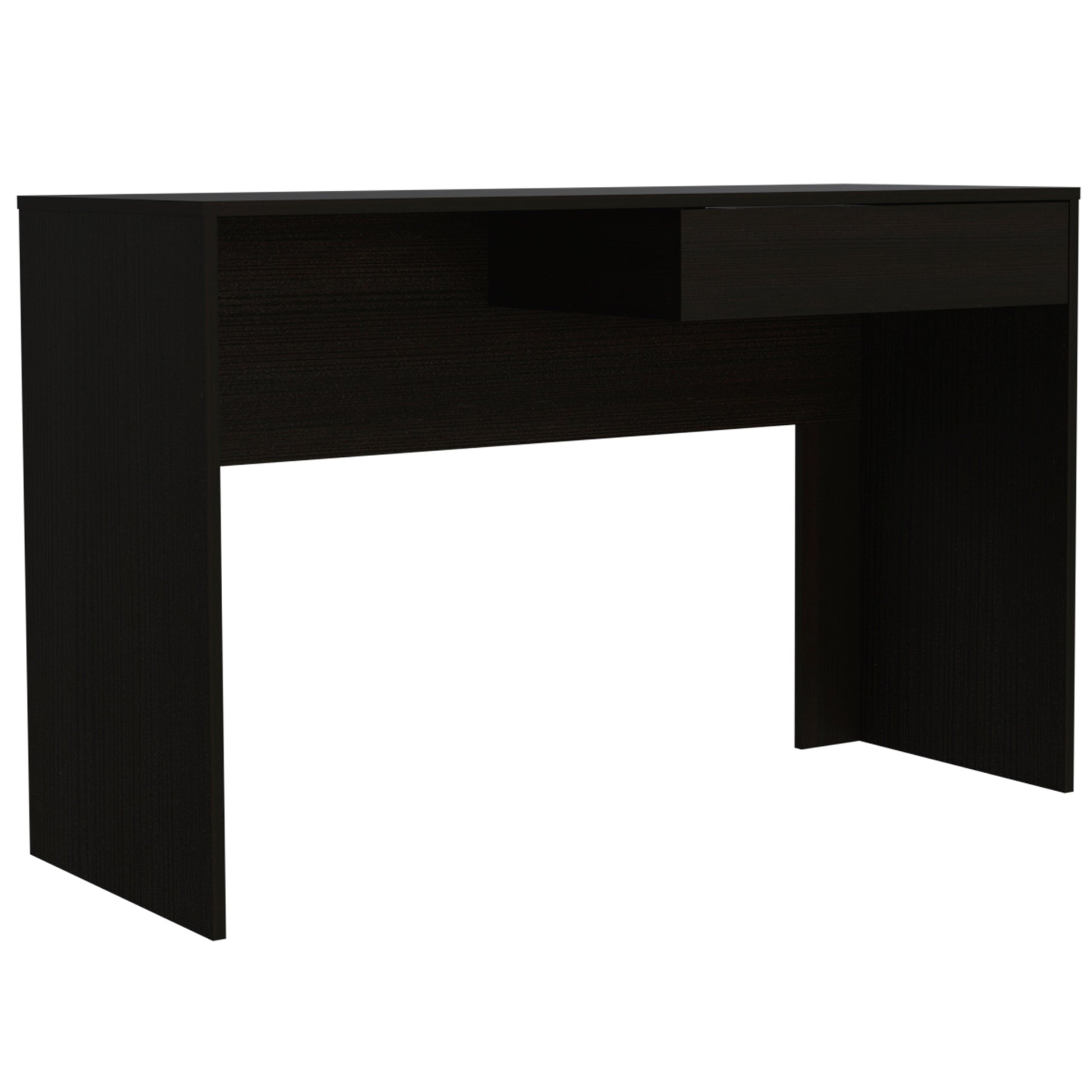 Tampa Writing Computer Desk ,Two Drawers Black Mdf Engineered Wood