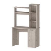 Rumford Computer Desk With Hutch And 3 Tier Storage Shelves Beige Mdf Engineered Wood