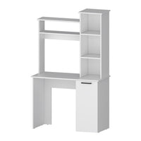 Rumford Computer Desk With Hutch And 3 Tier Storage Shelves White Mdf Engineered Wood