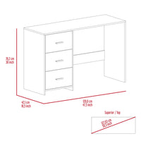 Berlin Three Drawers Desk Black Computer Desk Bedroom Modern Freestanding Rectangular Desk Rectangular Mdf Engineered Wood