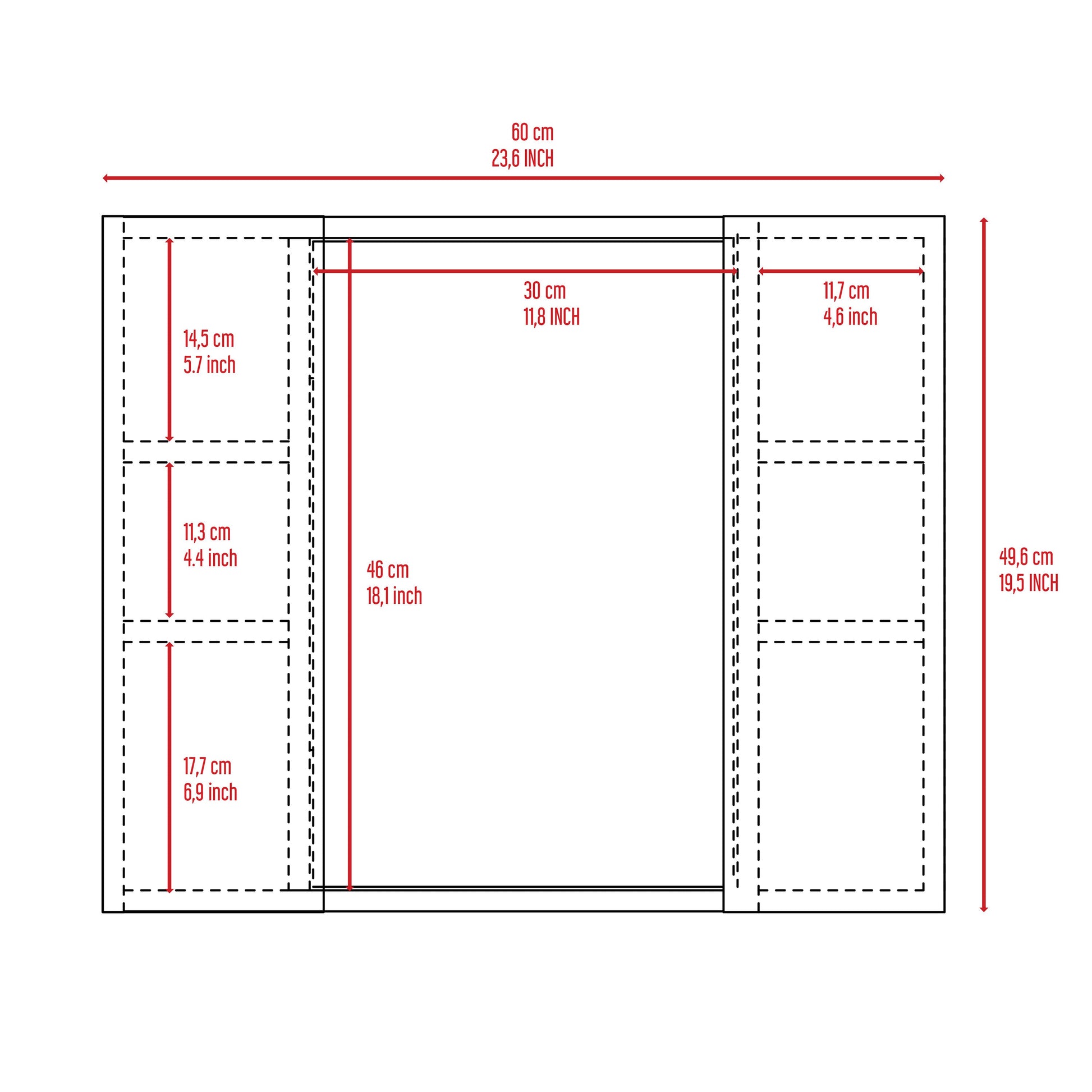 Draco Medicine Cabinet, Mirror, Double Door, One External Shelf Beige 2 1 Bathroom Wall Mounted Modern Mdf Engineered Wood