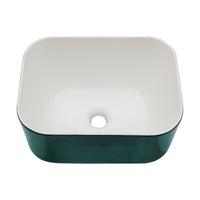 16x12 Inch Ceramic Square Vessel Bathroom Sink green-ceramic
