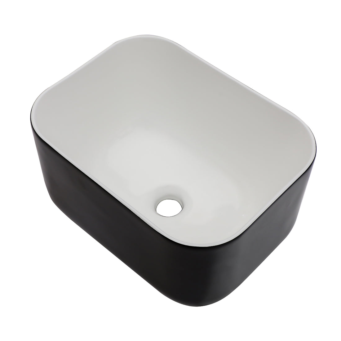 16x12 Inch Ceramic Square Vessel Bathroom Sink black-ceramic