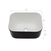 16x12 Inch Ceramic Square Vessel Bathroom Sink black-ceramic