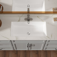 28"x14" White Ceramic Rectangular Undermount Bathroom white-ceramic