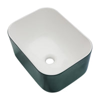 16x12 Inch Ceramic Square Vessel Bathroom Sink green-ceramic