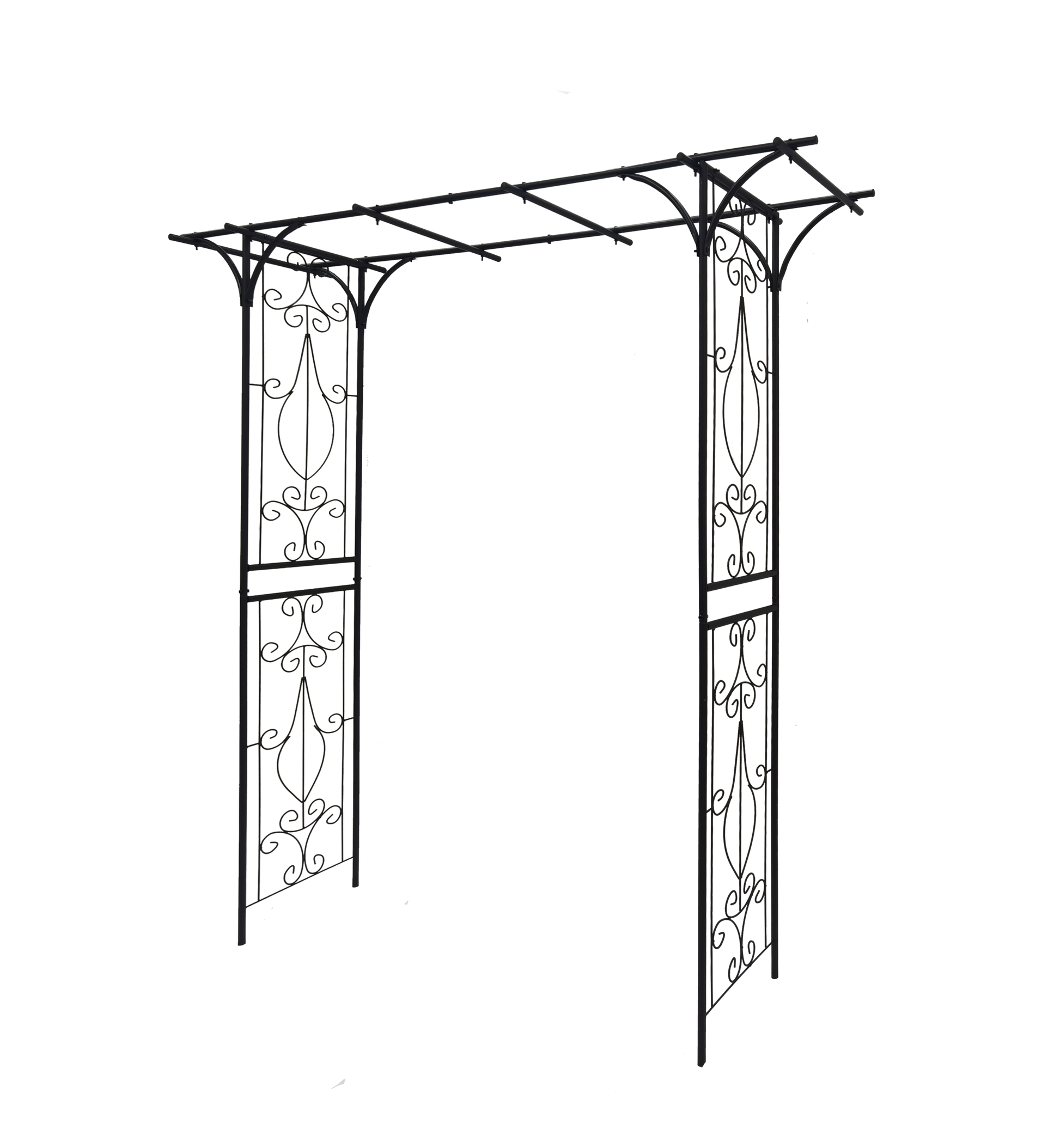 Metal Garden Arch L80.3'' X W20.47'' X H81.1'' Climbing Plants Support Rose Arch Outdoor Black Black Iron