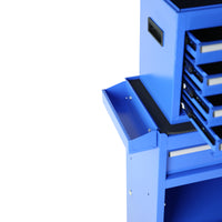 5 Drawer Rolling Tool Chest, High Capacity Tool Storage Cabinet W Lockable Wheels, Adjustable Shelf & Anti Slip Liner, Detachable Tool Box Organizer, Rolling Tool Cabinet Blue Steel