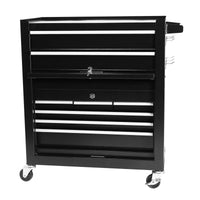 8 Drawer Rolling Tool Chest With Wheels, Large Tool Cabinet With Drawers, Mobile Steel Tool Storage Organizer With Lock&Liner For Warehouse, Workshop, Black Black Steel