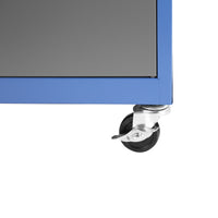 Tool Chest, 5 Drawer Rolling Tool Storage Cabinet With Detachable Top Tool Box, Liner, Universal Lockable Wheels, Adjustable Shelf, Locking Mechanism, Metal Tool Cart For Garage Workshop Blue Grey Steel