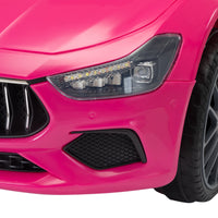 Maserati Ghibli Licensed 12V Kids Ride On Car With Remote Control, Music And Lights, Pink Pink Polypropylene