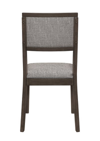 2Pc Transitional Dining Side Chair With Upholstered Seat Back Dark Brown Gray Finish Dining Room Wooden Furniture Brown Dining Room Contemporary,Farmhouse Dining Chairs Wood
