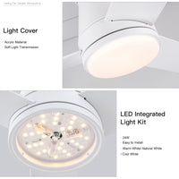 48" White Blades Lowe Profile Ceiling Fans With Light White American Traditional,Modern Plywood