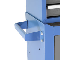 Rolling Garage Workshop Tool Organizer: Detachable 3 Drawer Tool Chest With Large Storage Cabinet And Adjustable Shelf Blue Steel