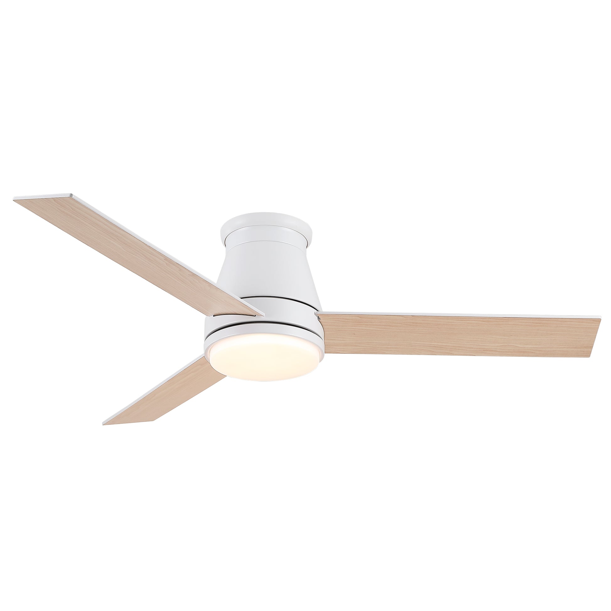 48" White Blades Lowe Profile Ceiling Fans With Light White American Traditional,Modern Plywood