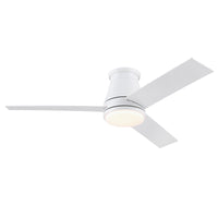 48" White Blades Lowe Profile Ceiling Fans With Light White American Traditional,Modern Plywood