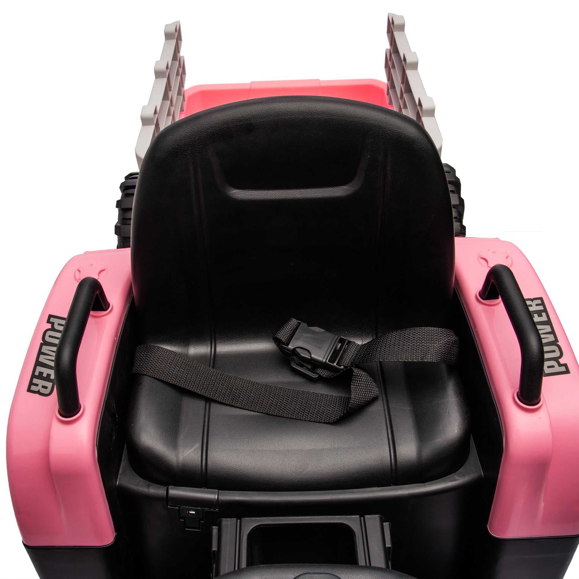 Ride On Tractor With Trailer,12V Battery Powered Electric Tractor Toy W Remote Control,Electric Car For Kids,Three Speed Adjustable,Power Display, Usb,Mp3 ,Bluetooth,Led Light,Two Point Safety Belt Pink Plastic