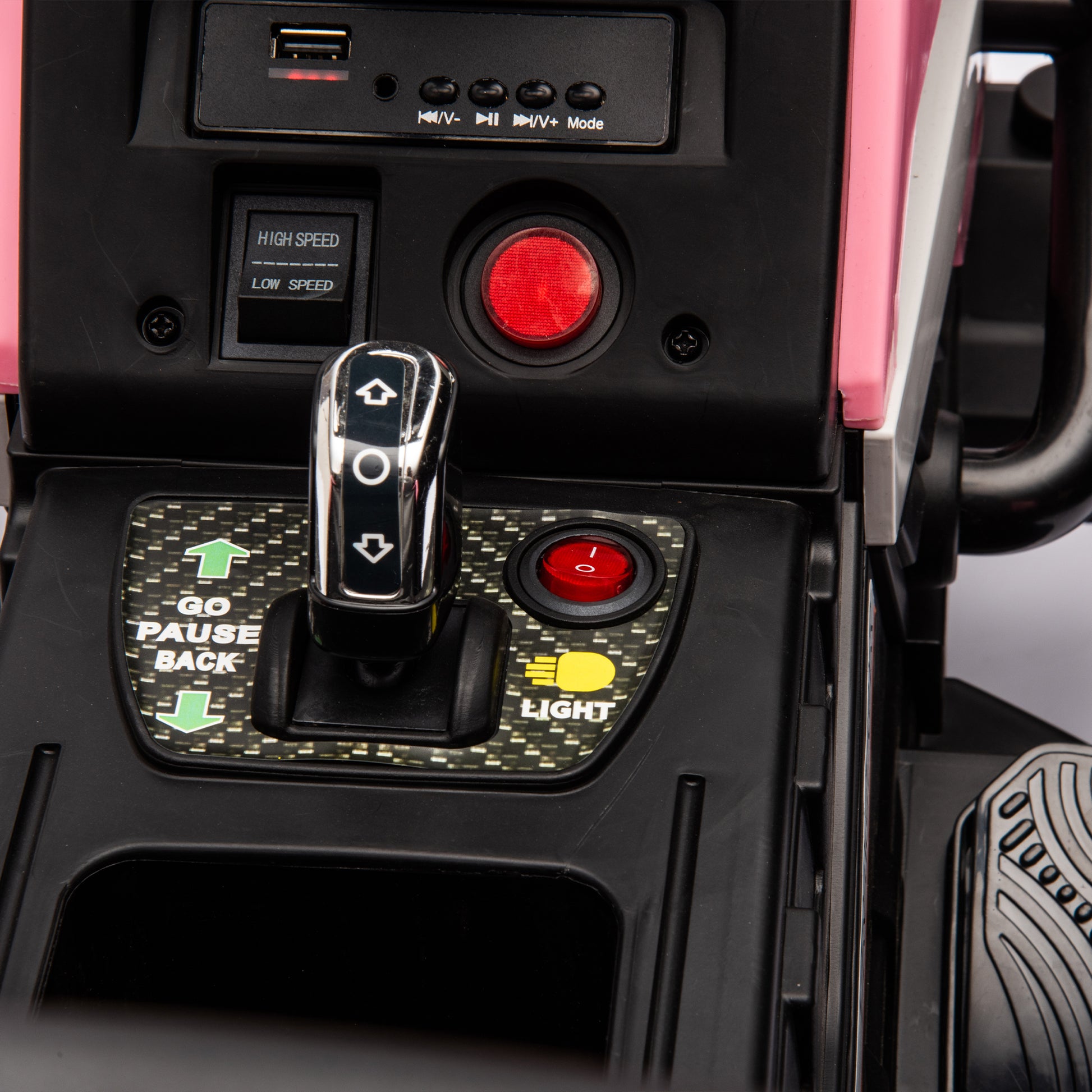 Ride On Tractor With Trailer,12V Battery Powered Electric Tractor Toy W Remote Control,Electric Car For Kids,Three Speed Adjustable,Power Display, Usb,Mp3 ,Bluetooth,Led Light,Two Point Safety Belt Pink Plastic