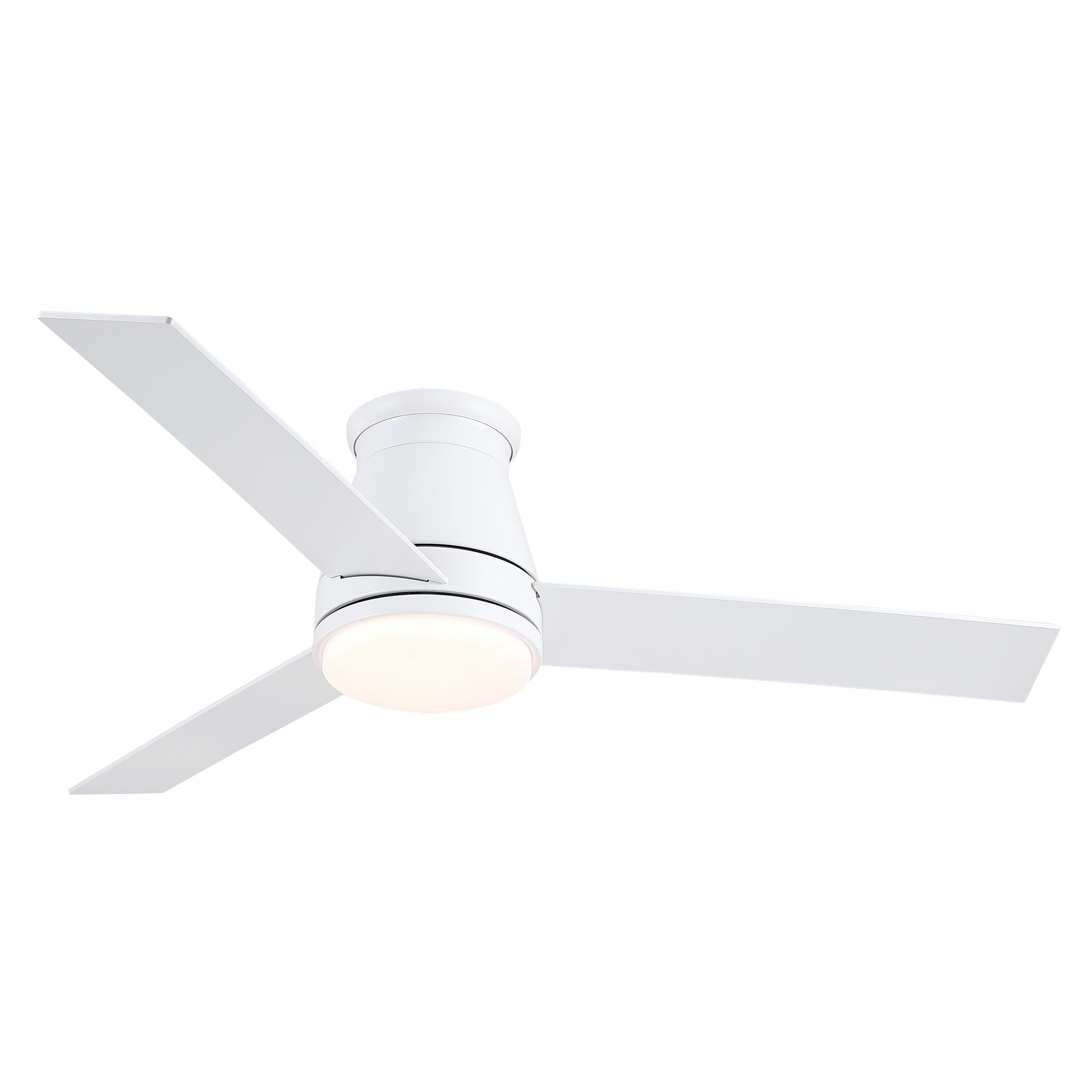 48" White Blades Lowe Profile Ceiling Fans With Light White American Traditional,Modern Plywood