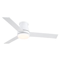 48" White Blades Lowe Profile Ceiling Fans With Light White American Traditional,Modern Plywood
