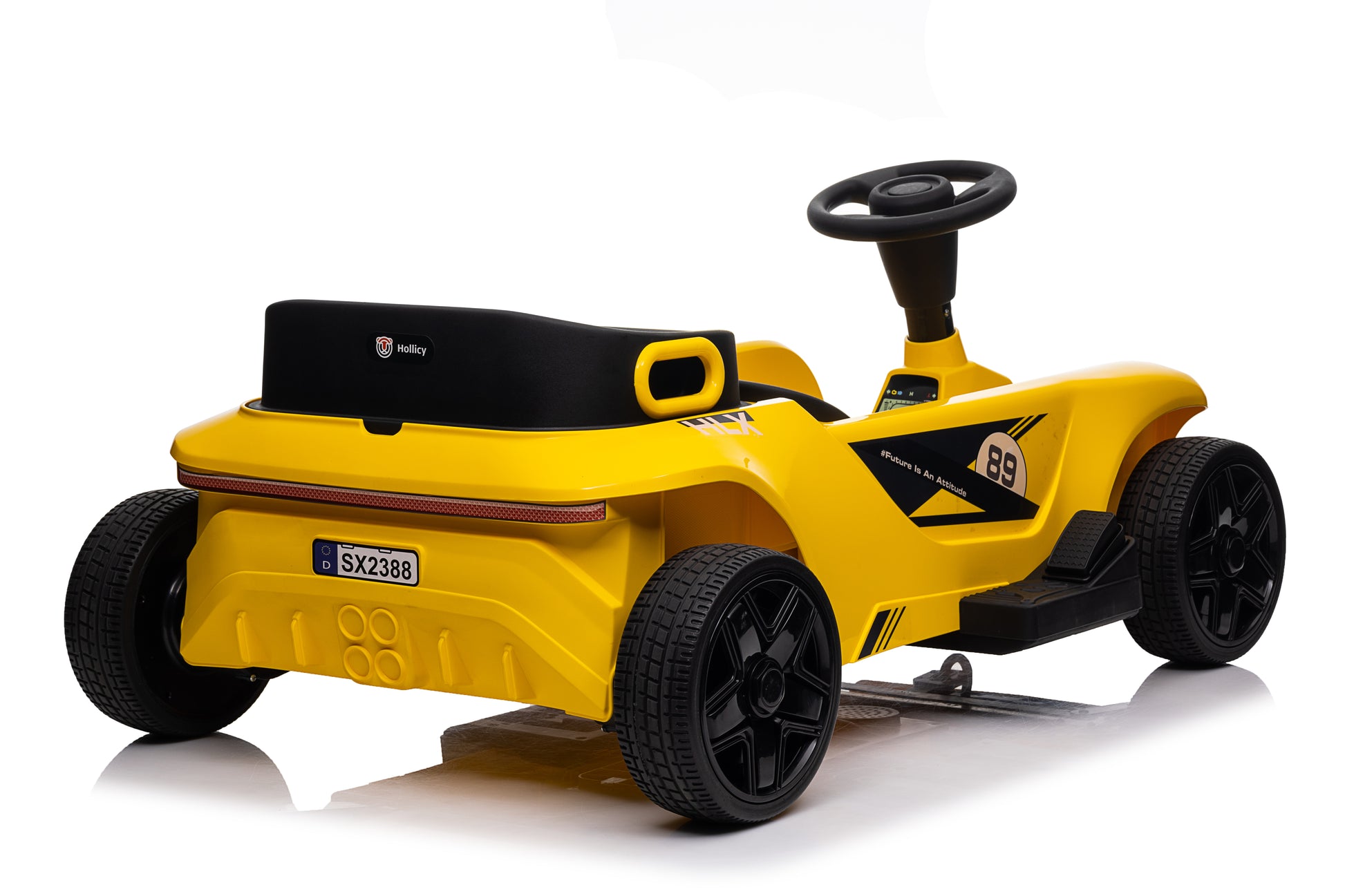 24V Electric Drifting Go Kart For Kids, Electric Ride On Toy W 85W*2 Motors, 8Mph Max Speed, Safety Belt, Music, Horn, Usb Yellow Abs