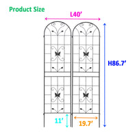 2 Pack Metal Garden Trellis 86.7" X 19.7" Rustproof Trellis For Climbing Plants Outdoor Flower Support Black Black Garden & Outdoor Iron