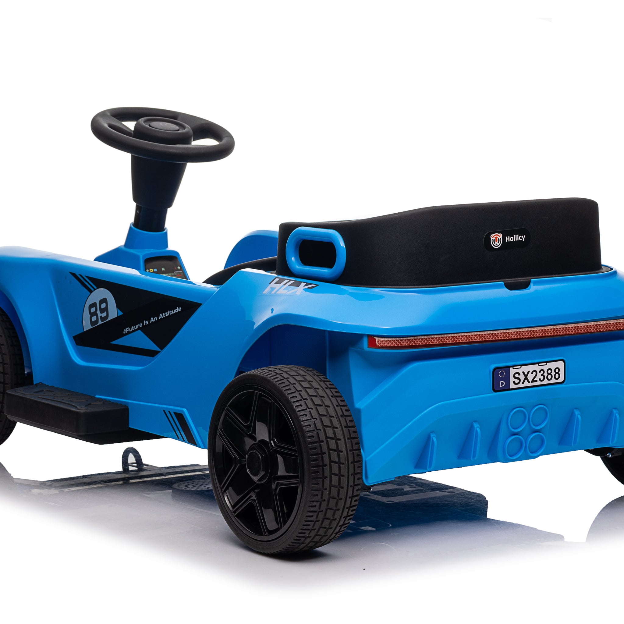 24V Electric Drifting Go Kart For Kids, Electric Ride On Toy W 85W*2 Motors, 8Mph Max Speed, Safety Belt, Music, Horn, Usb Blue Abs